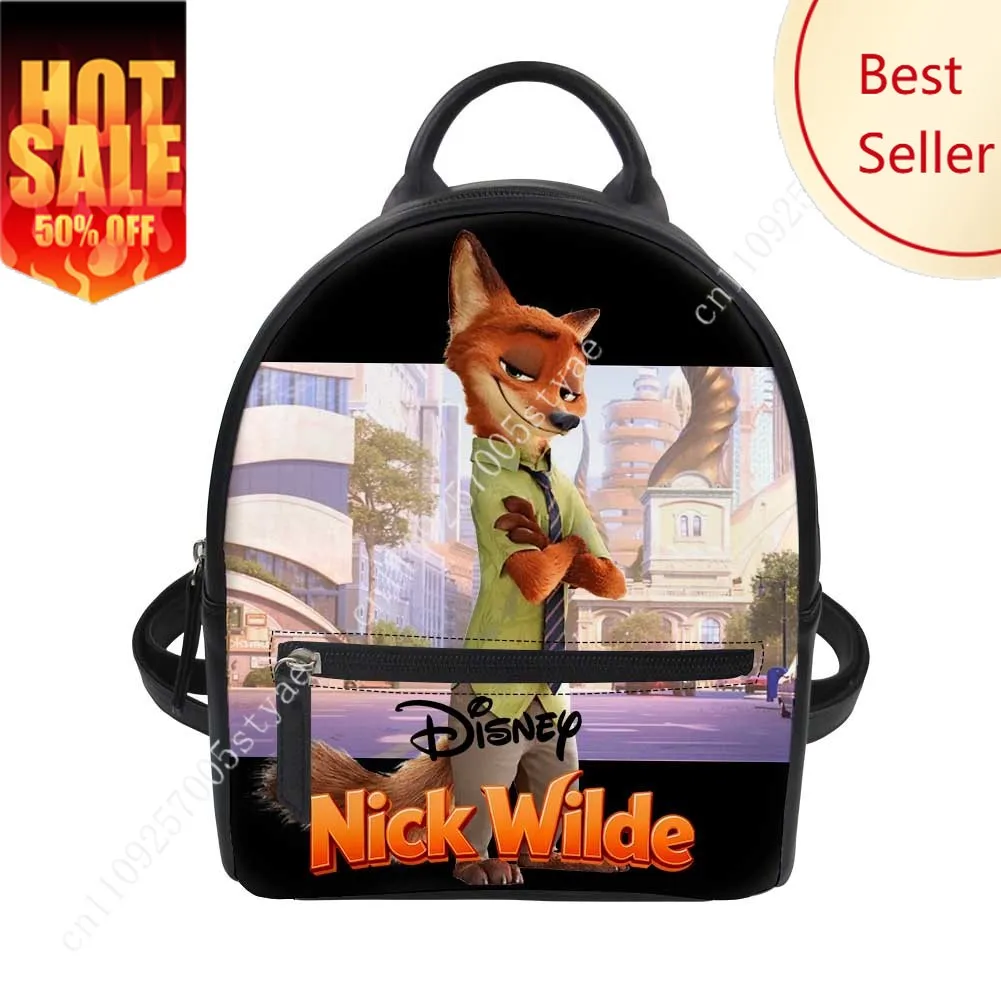 

Nick Wilde Backpack Disney Cartoon Decorate Leather Bags Design Your Photo Logo Text Party Holiday Custom Gifts