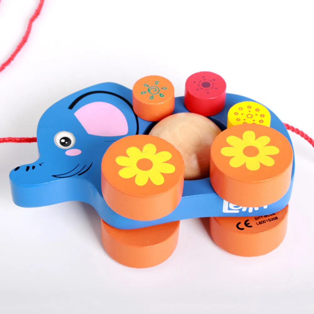 1 Stuks Olifant Trekt Karretje Auto Leuk Baby Jongen Kinderen Cartoon Creatief Vermaak Cadeau Ontwikkeling Praktische Vaardigheden