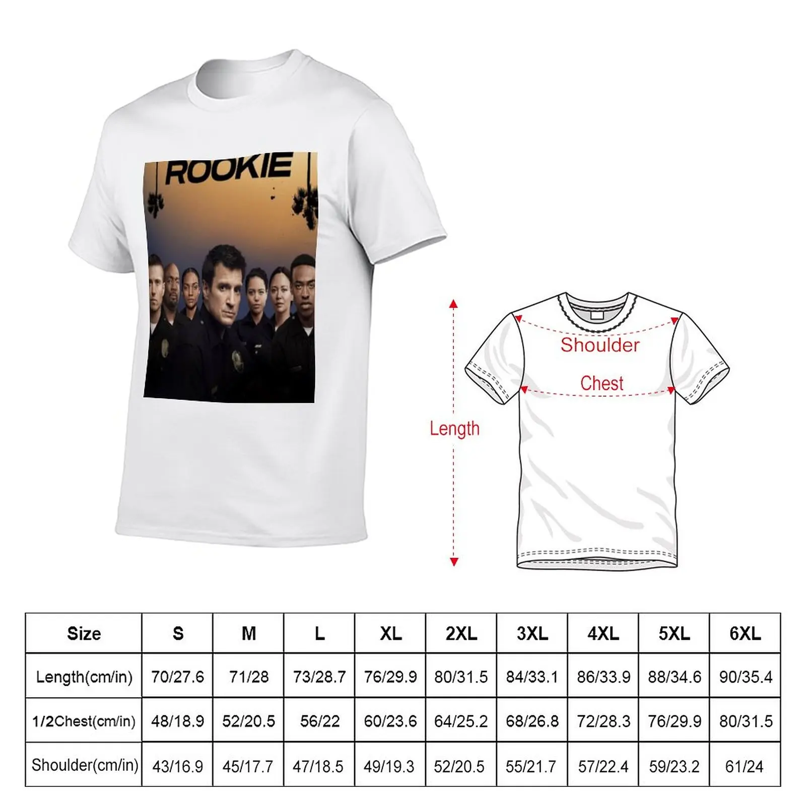 New The Rookie T-Shirt black t shirts Aesthetic clothing Men's t shirts