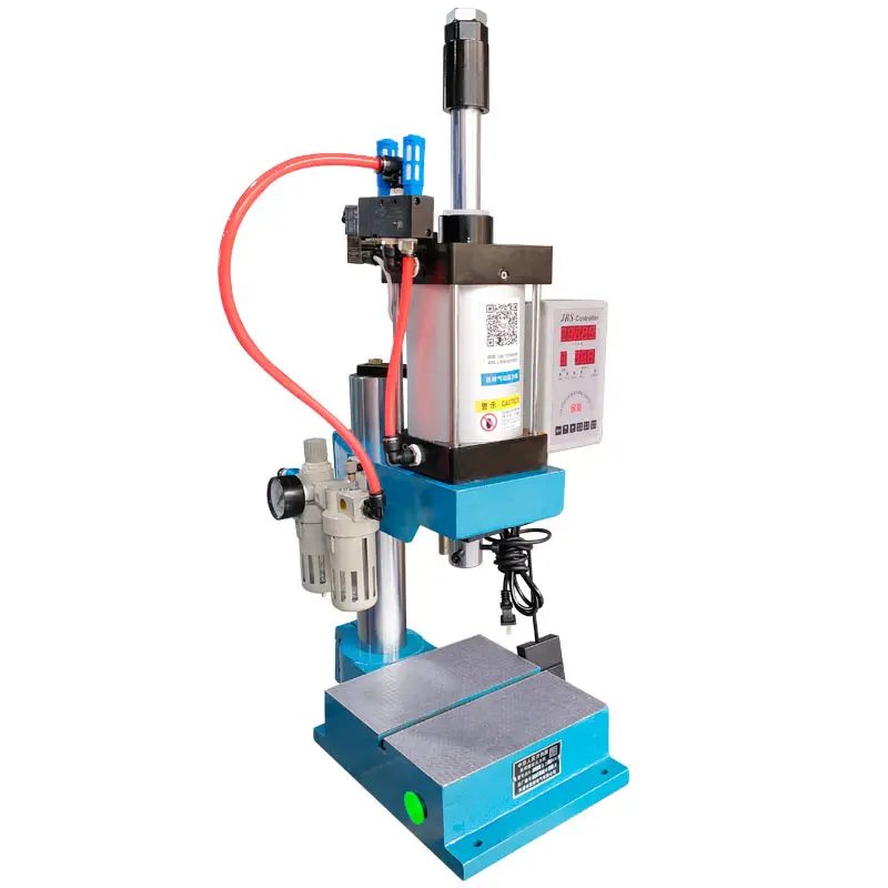 

Single column pneumatic punch press Small cylinder press Desktop 500kg bearing riveting nut air beer machine