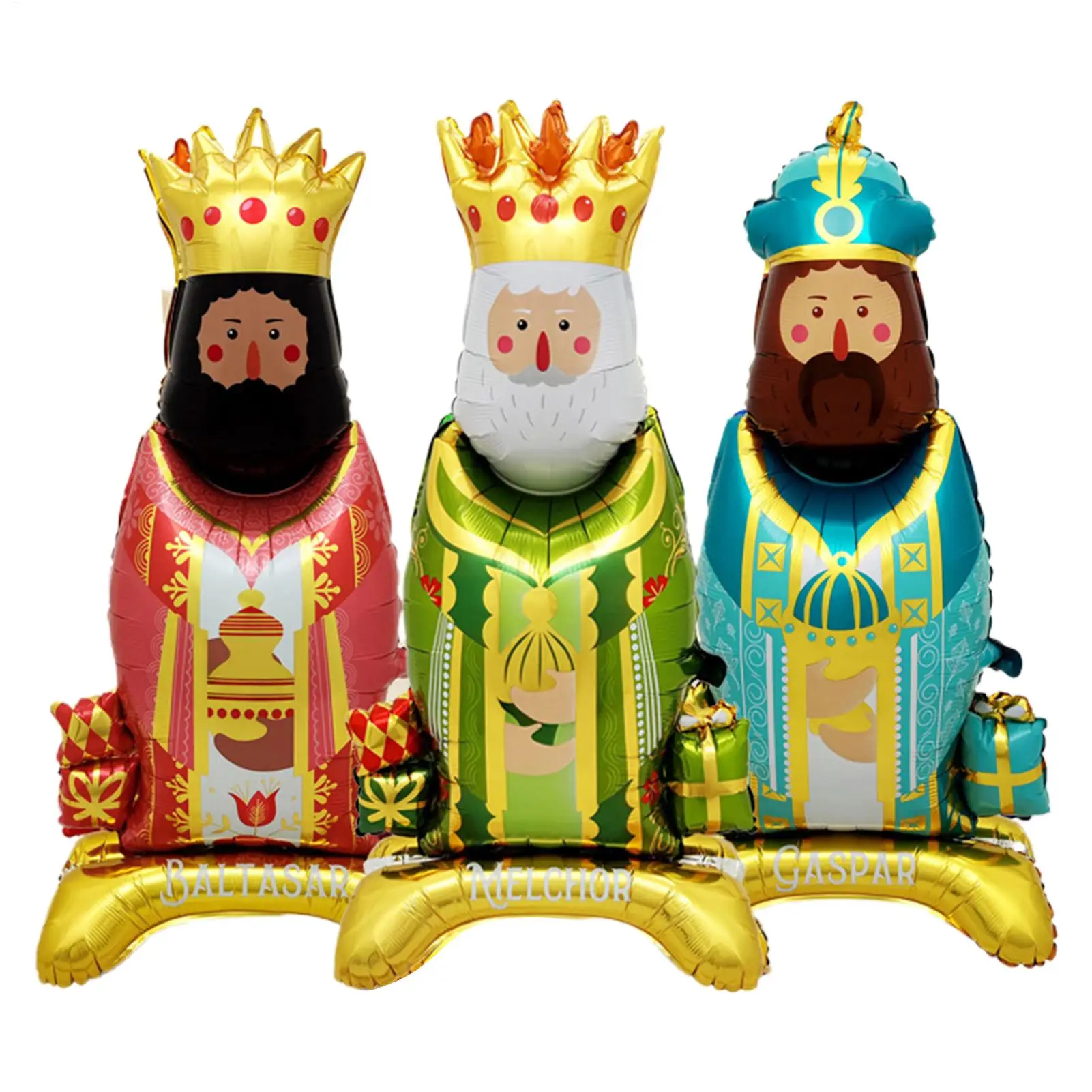 3 uds Kings Festival globo Fiesta Temática cara naranja cara blanca cara marrón rey globo suministros de fiesta de cumpleaños globo de Navidad
