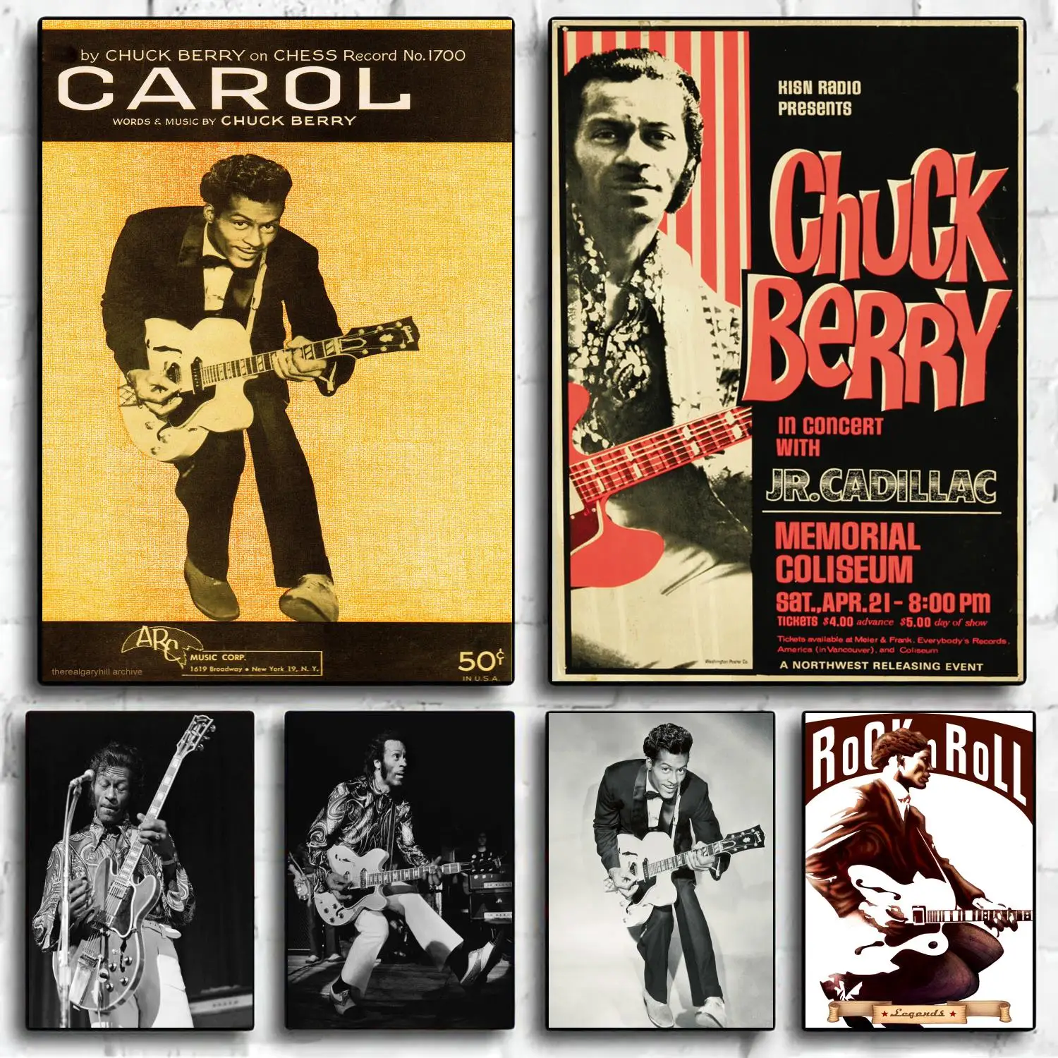 Chuck Berry Band Decoration Art Poster Wall Art Personalized Gift Modern Family bedroom Decor Canvas Posters