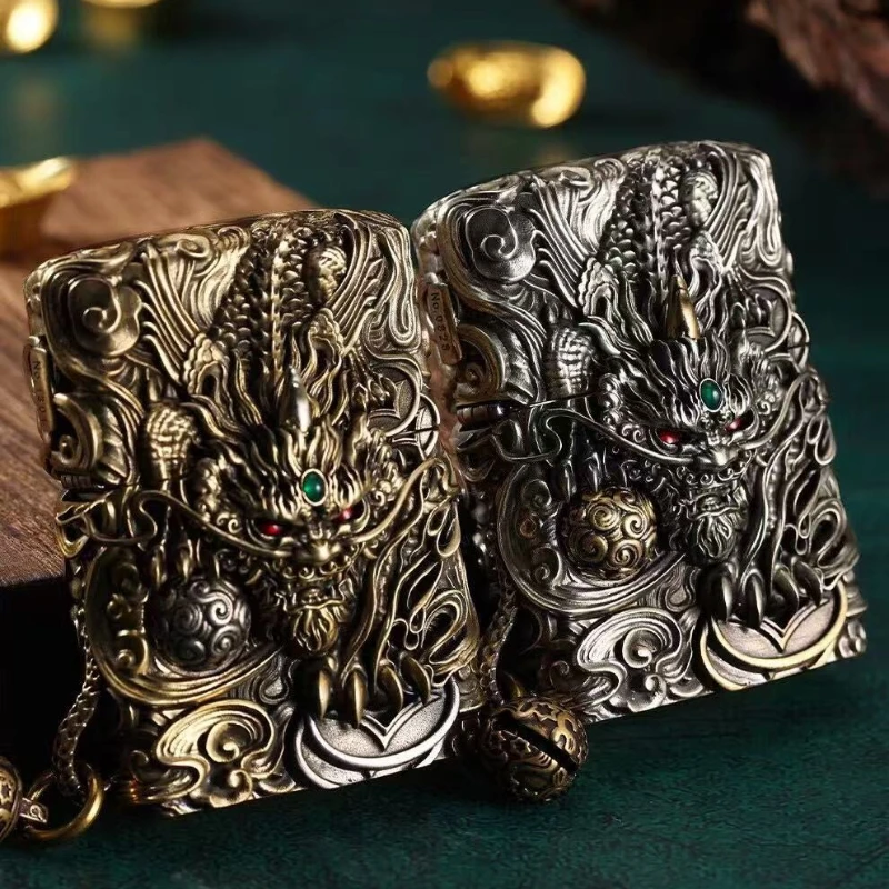 Briquet à essence robuste pour agences gouvernementales, briquet Pixiu pour attirer la richesse, collectionnisme, cadeaux de fêtes