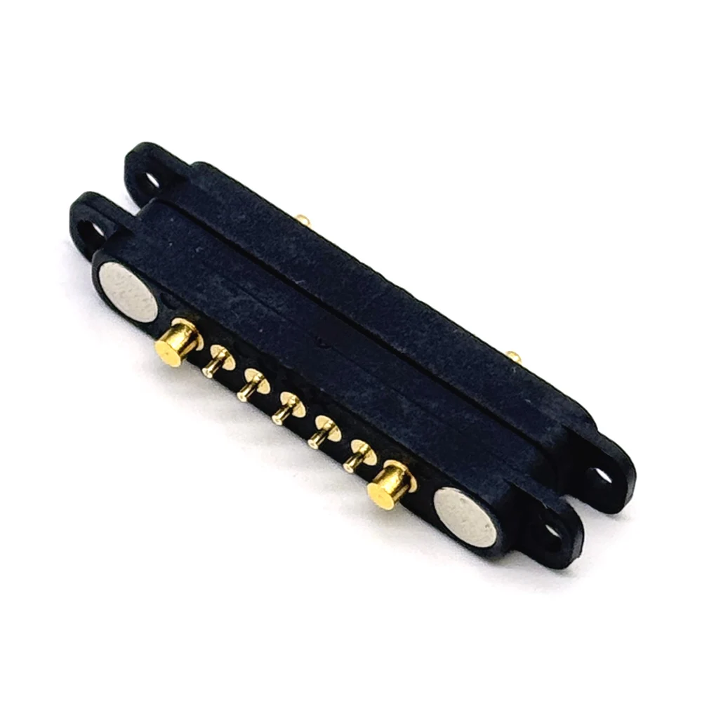 1sets DC 36V 5A Waterproof Magnetic Pogo Pin Connector 7Pin With Ears Pogopin Male Female Spring Loaded DC Power Socket