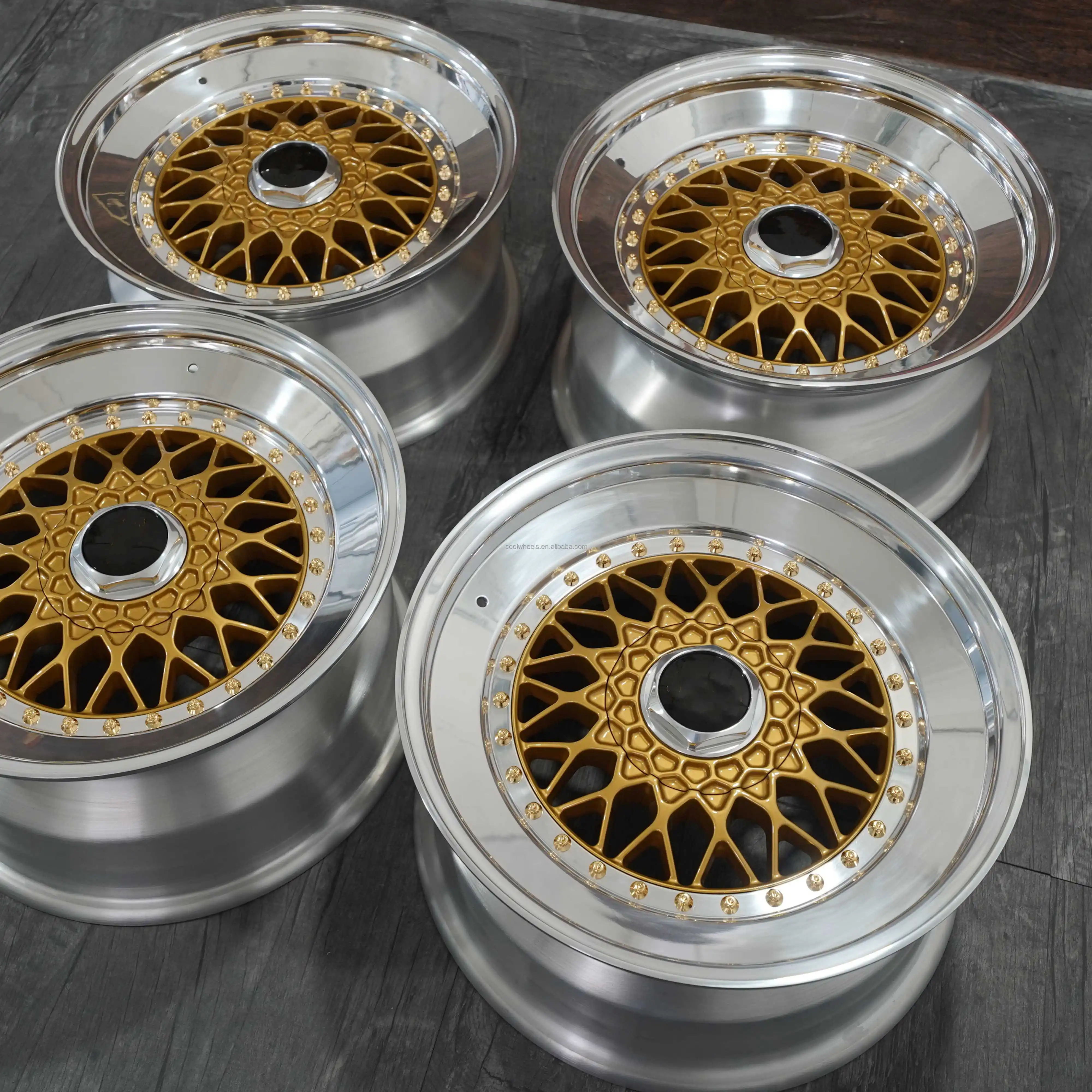 RS مزورة 3 قطعة 5X120 لسيارات BMW E30 M3 E60 E24 M6 E36 F82 E46 F82 ثلاثية الخطوة عجلات الشفاه 15 16 17 بوصة حافة سيارة مصنوعة من خليط معدني مخصص #5