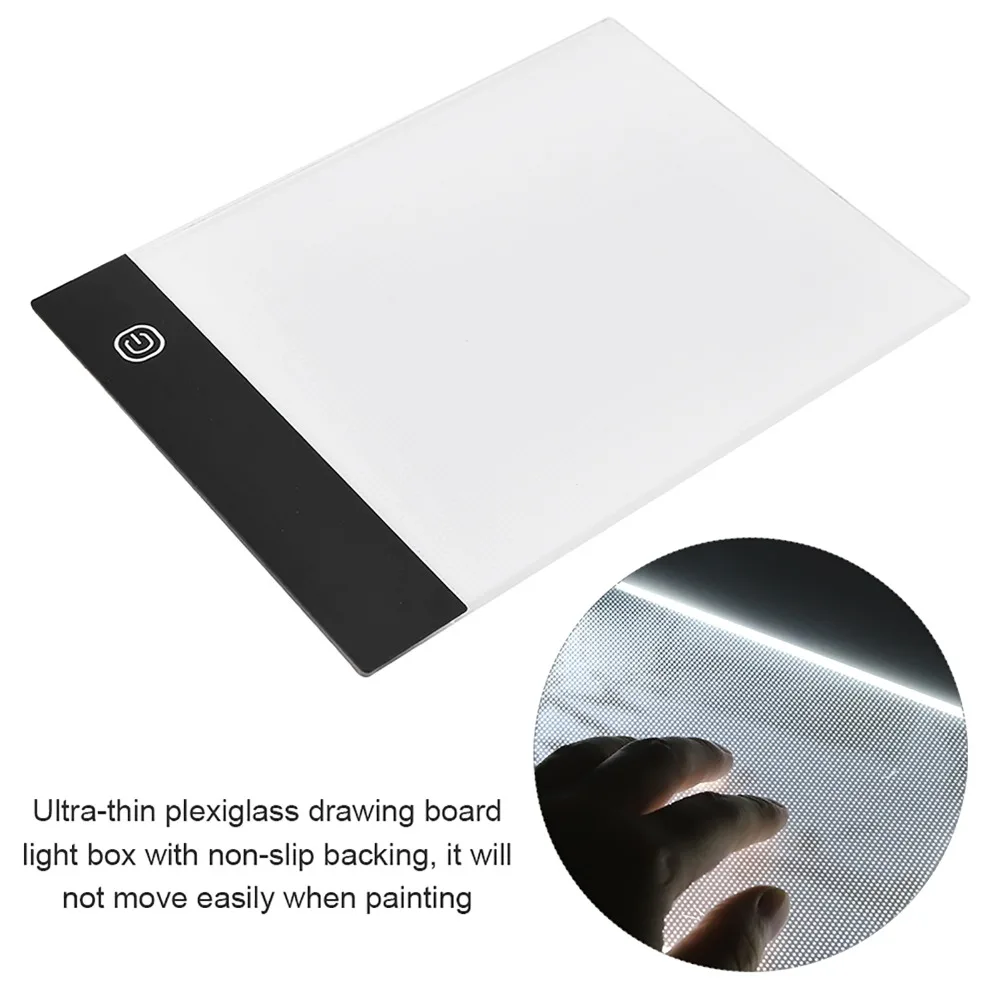 A6 Compact LED Light Pad Ultra Thin USB Powered Drawing Light Box Dimmable Brightness High Transmittance Art Copy Board