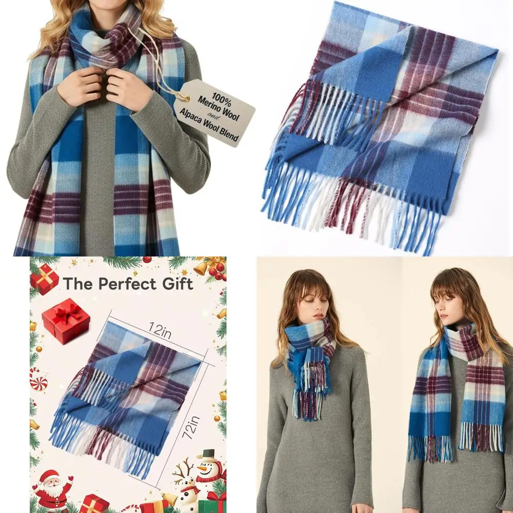 

Luxurious Women's Merino Wool & Alpaca Blend Scarf, Australian Pashmina-Style Shawl, Soft Cashmere-Like Wrap, Perfect Holiday Gi