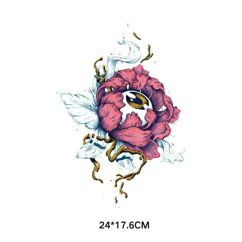 Creative Flower Eye Heat Transfers Iron On Patches For Clothes Boy Girl T-shirt Appliques Custom Patch Clothing Stickers Diy