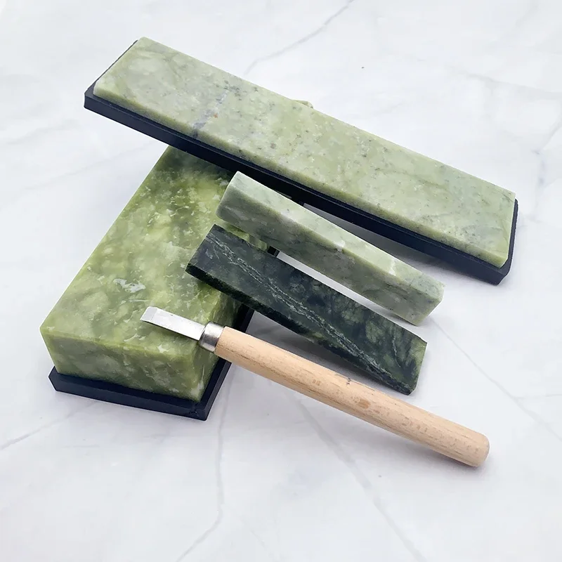 10000 Grit Natural Green Agate Sharpening Stone Whetstone Fine Grinder Polishing Shaved Bar Kitchen Knife Sharpener Honing Tool