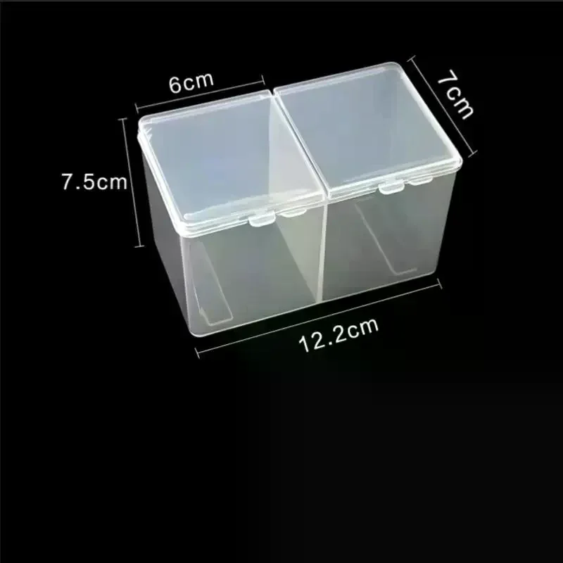 1 قطعة-صندوق تخزين محمول ملحقات الأظافر مناديل وسادات قطنية مسحة قضبان حاوية حافظة مسمار الفن Toos المنظم #5