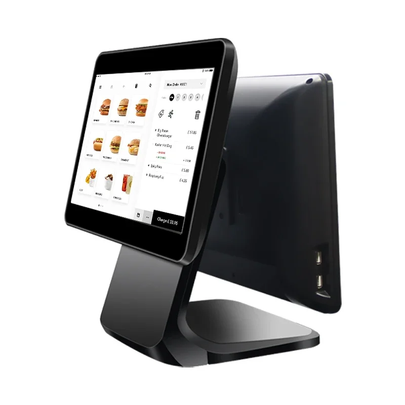 15.6 Inch Desktop Dual Screen Pos Systems All in One Machine 1366*768 Capacitive Touch Screen J1800 Core I3 POS Terminal