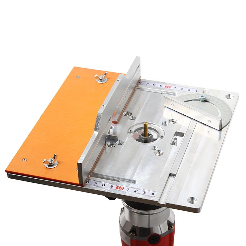 Aluminium Router Table Insert Plate Electric Wood Milling Flip Board with Miter Gauge Guide Set Table Saw Woodworking Workbench