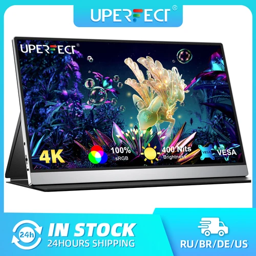 UPERFECT 휴대용 모니터 HDMI C타입 3.1, Xbox 스위치, 휴대폰 노트북용, 두 번째 확장 화면 디스플레이, 15.6 인치, 4K 3840x2160 