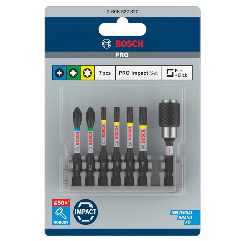 BOSCH Professional 7pcs 2608522327 Screwdriver Bit Set Length 55mm Accessory Impact Drill Spare Parts Batch Head