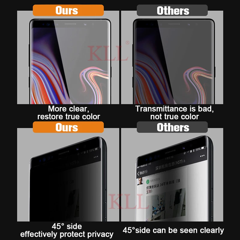 3D Anti-spy Tempered Glass for Samsung Galaxy S10 S9 S8 S20 Plus S22 S21 Ultra Privacy Glass Galaxy Note 20 10 9 Anti-Peep Film