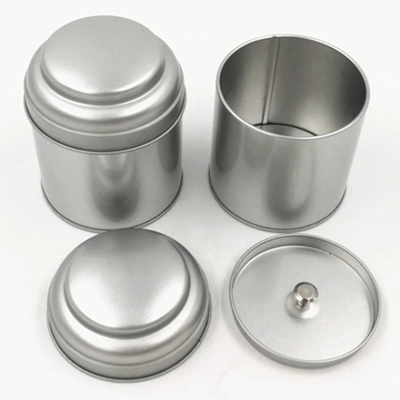 ABWR-12 Pcs Tea Tin Canister With Airtight Double Lid 8Oz Round Tin Can Box Small Kitchen Tea Canister Loose Leaf