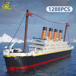 HUIQIBAO 1288pcs Titanic Model Cruise Ship 3D Mini Building Blocks Boat Bricks Collection DIY Toys for Children Gift