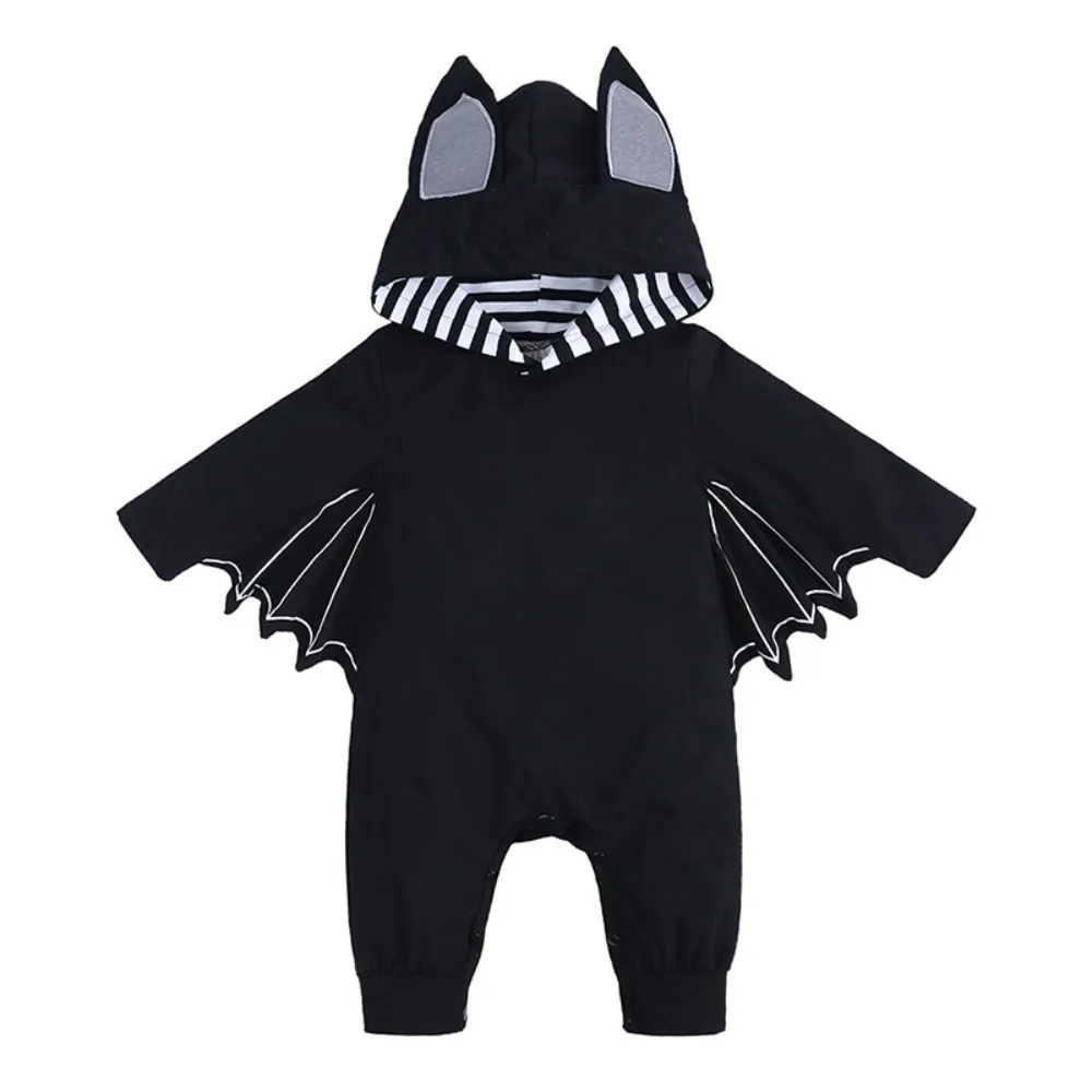 With Bat Design Baby Halloween Costume Cosplay Cute & Cool Baby FallOutfit Skull Head Autumn Style Infant Romper Baby Photoshoot