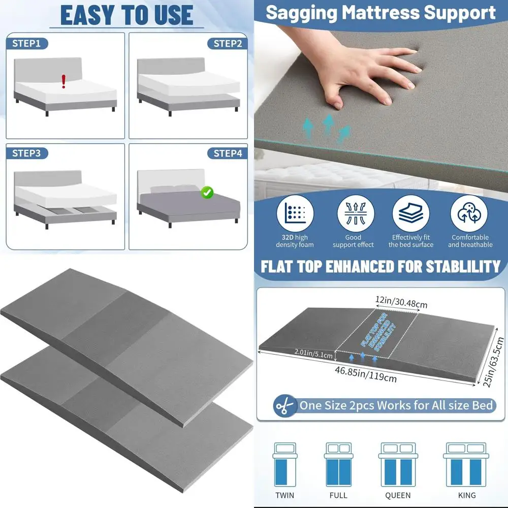 

Доски для поддержки матрасов 47x25x2 — пенопластовые подушечки высокой плотности для провисания кроватей, серые