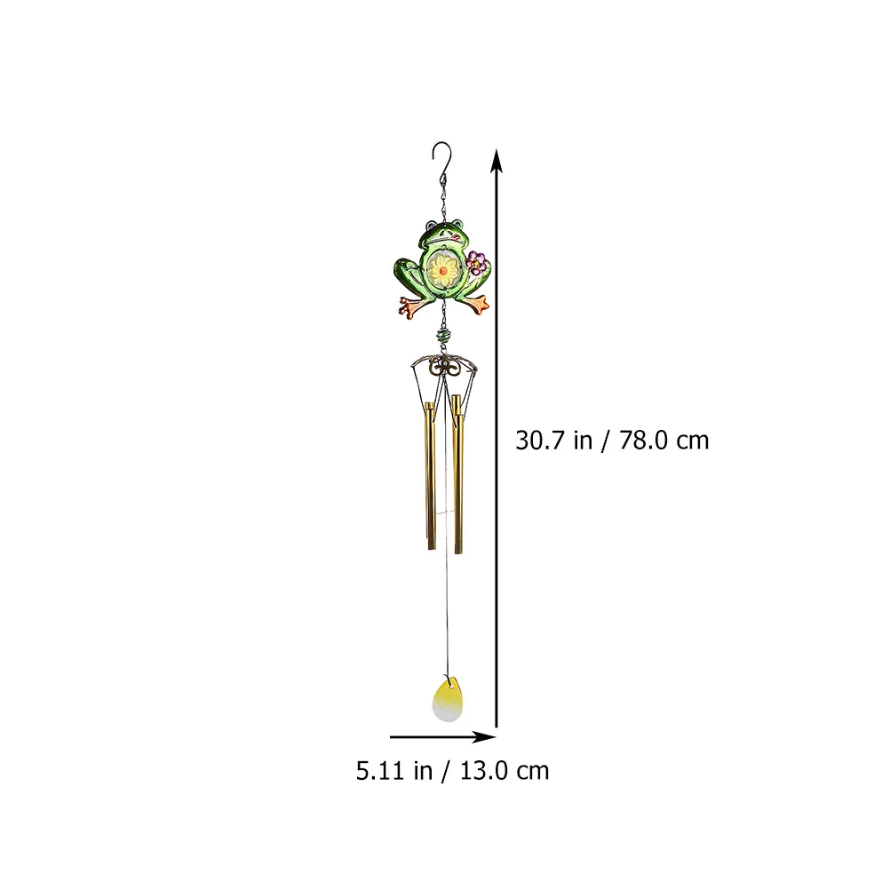 

Durable Metal Wind Chime Lovely Simulated Frog Pattern Clear Bells Design Strong No Deformation Long Use Garden Home Hanging