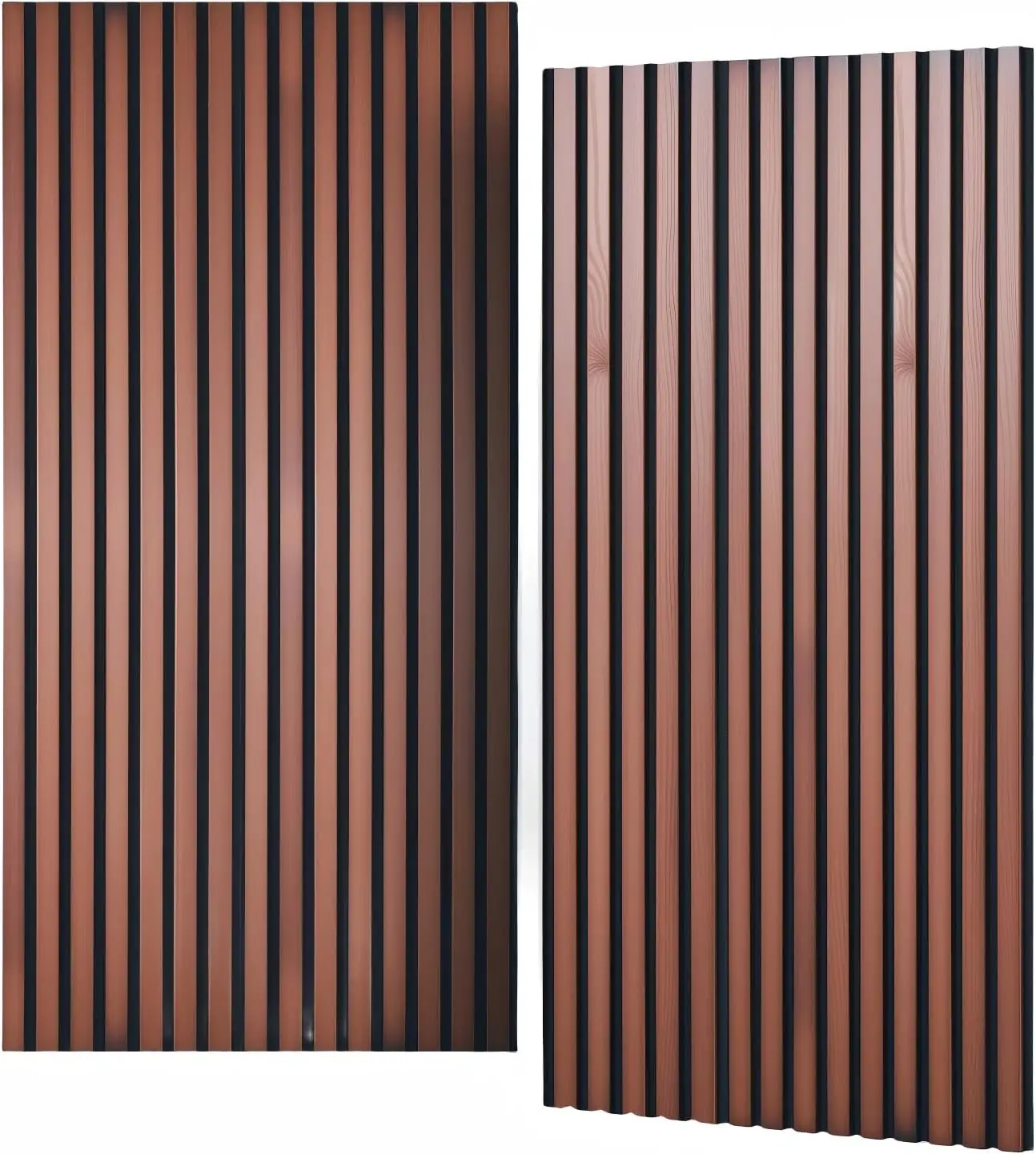 

Solid Wood Acoustic Panels for Wall and Ceiling - 3D Fire Resistant Sound Absorbing Wall Panel in Walnut Finish