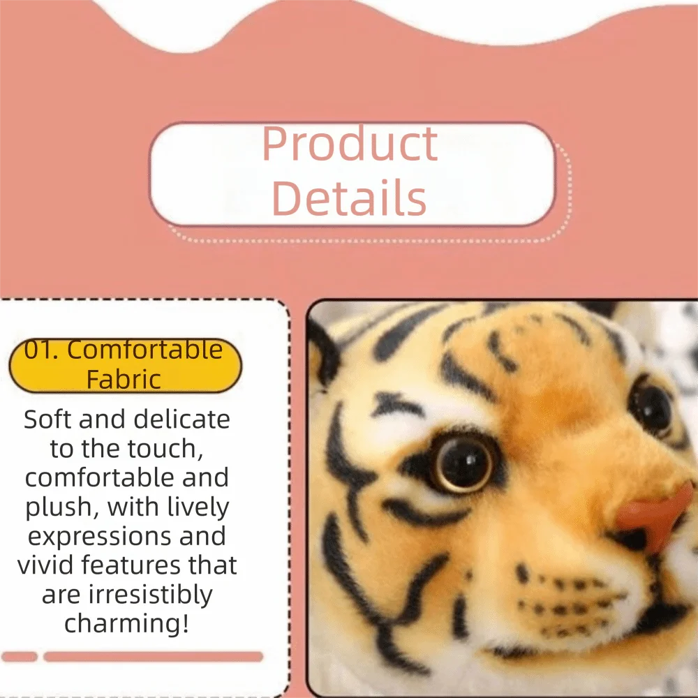 Nice Soft Simulation Tiger Wild Animal Cute Stuffed Animal Tiger High Quality Lifelike Simulation Tiger Child Decor