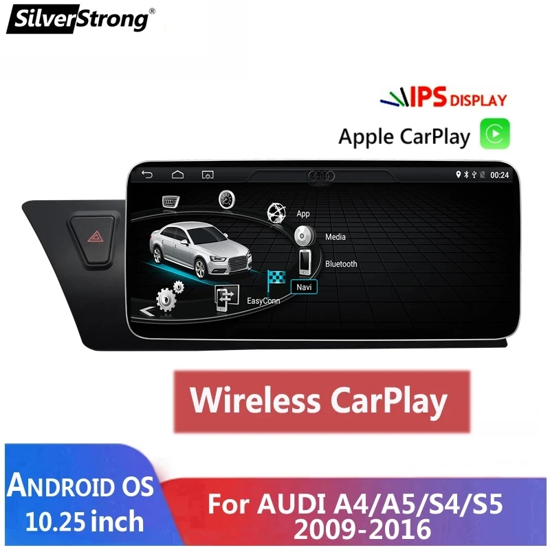 IPS For Audi A4 Android 11 Auto Radio Multimedia Navi S4 RS4 2008-2016 Wireless CarPlay 4G WiFi BT SWC