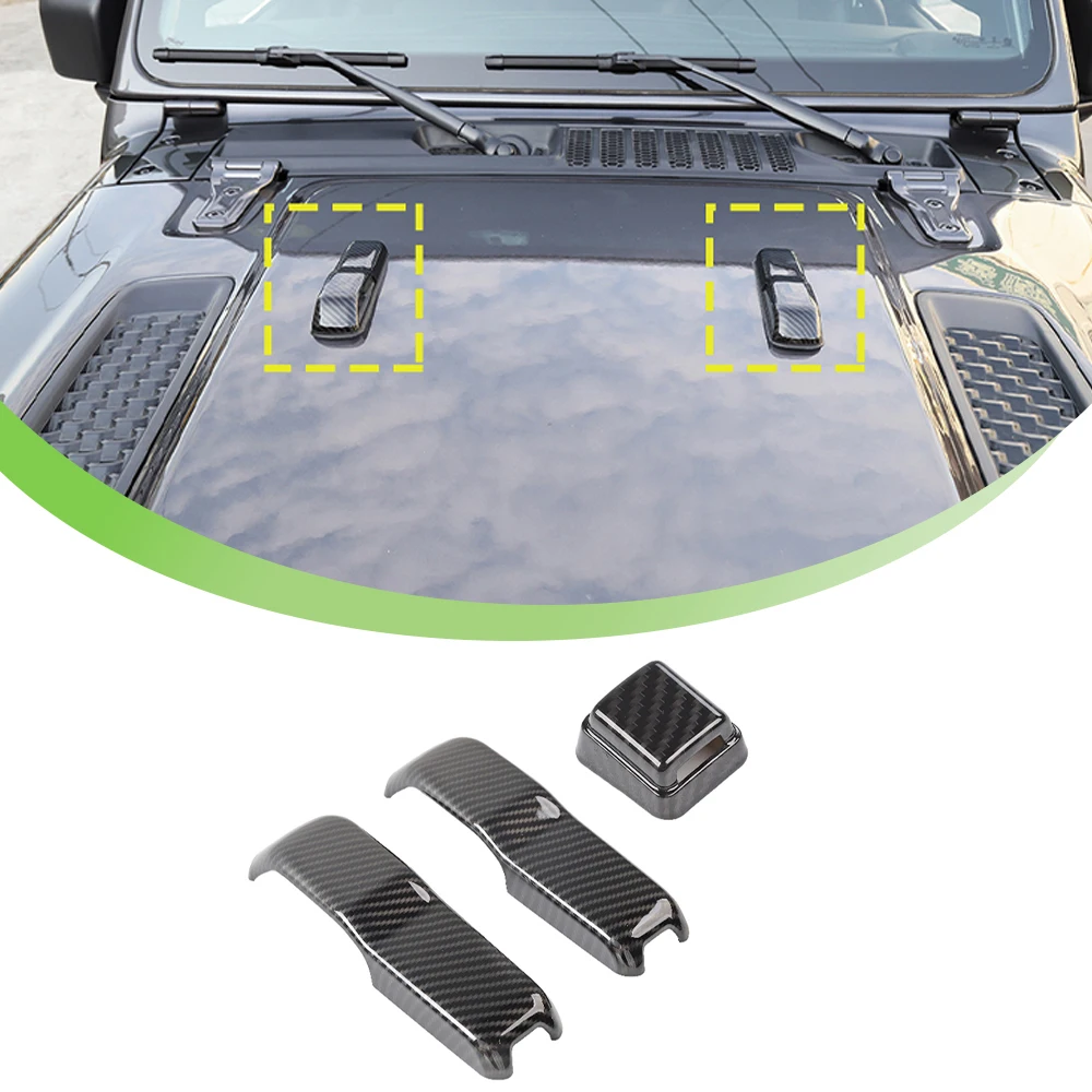 

Car Front Hood Rear Windshield Wiper Nozzle Decoration Cover Trim for Jeep Wrangler JL Gladiator JT 2018-2023 Accessories ABS