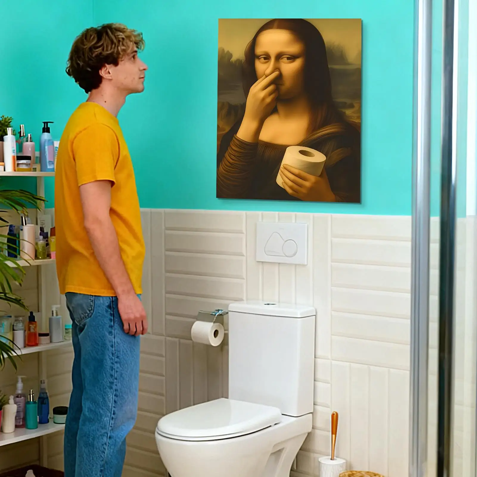 Humor Bathroom Wall Art Toilet Decor Paintings Humor Toilet Poster Print For Homeowners Renters Apartment Office Hotel Home