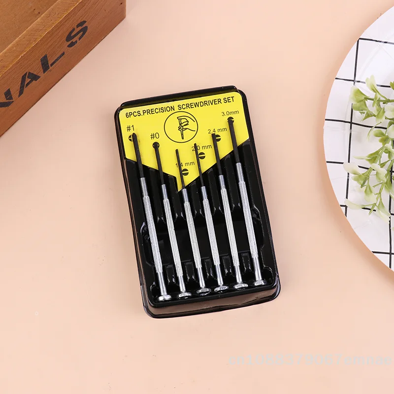 [ZYAS]6Pcs Glasses Repair Screwdriver Set With Slotted Phillips Bits Tool Steel For Watch Glasses Screw Driver Repair Tools