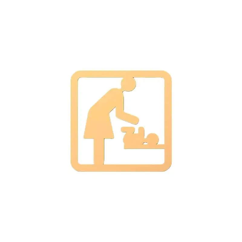 10 x 10 cm Unisex 3D-Badezimmerschild, selbstklebendes Acryl-Wanddekor-Schild für Büro und Gewerbe, Waschraum-Umgebungsschild, mehrere Optionen – Detail 3