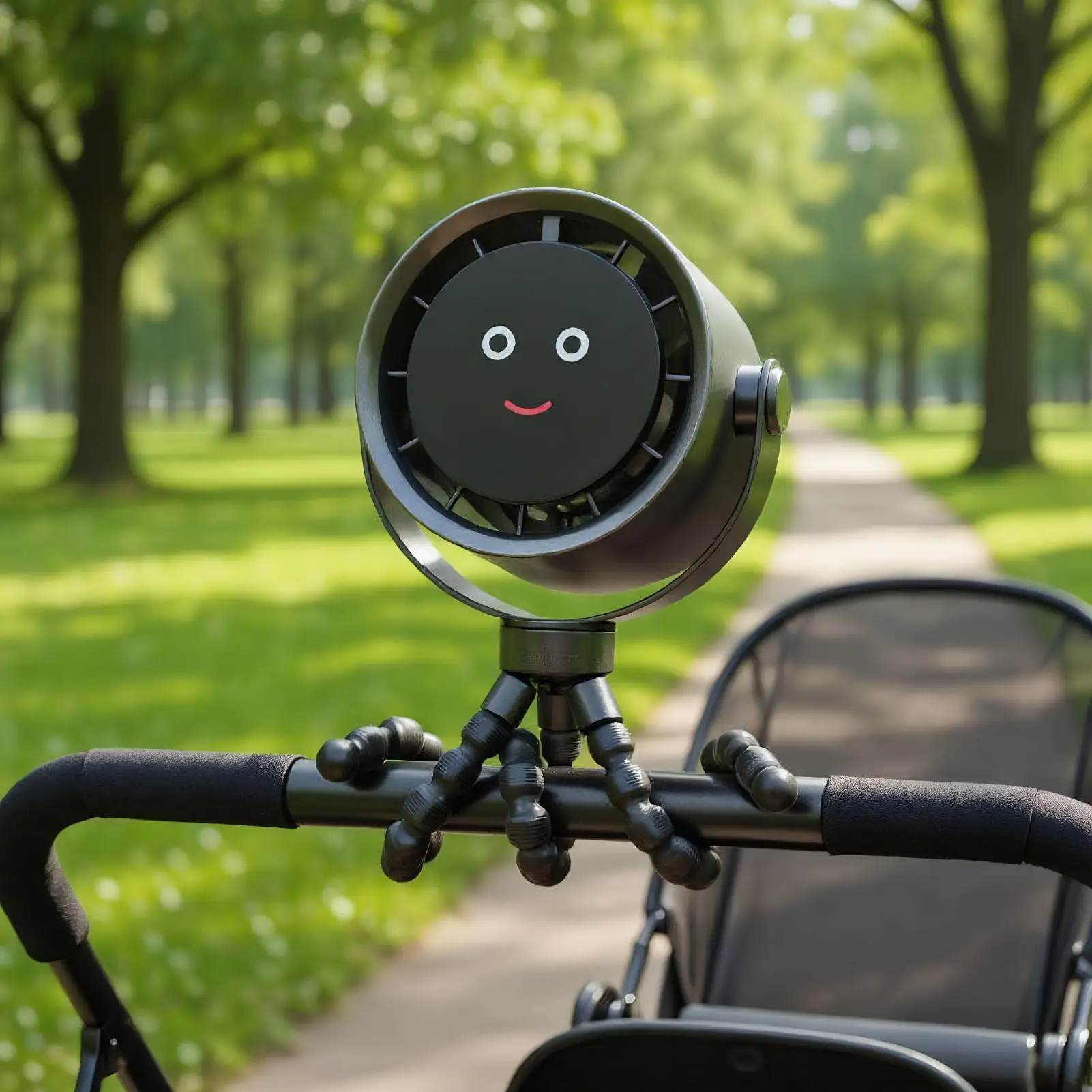 ベビーカーファン充電式小型冷却ベビーファンベビーカーアクセサリー 360 回転可能なクールガジェット電池式空気クーラー