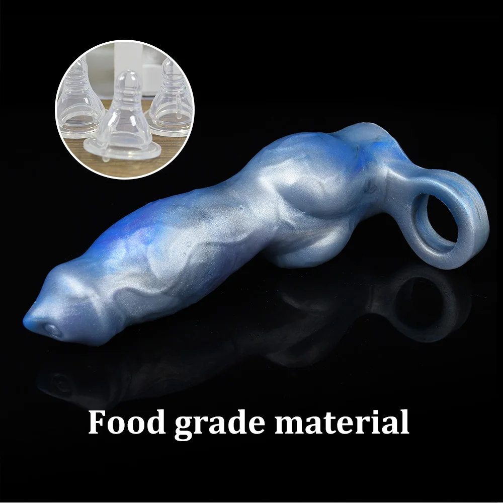 QKKQ Fantasy Penis Sheath Dog Knot Dildo Silicone Monster Penis Enlargement And Extender Sex Toys For Men Male Masturbator 18+