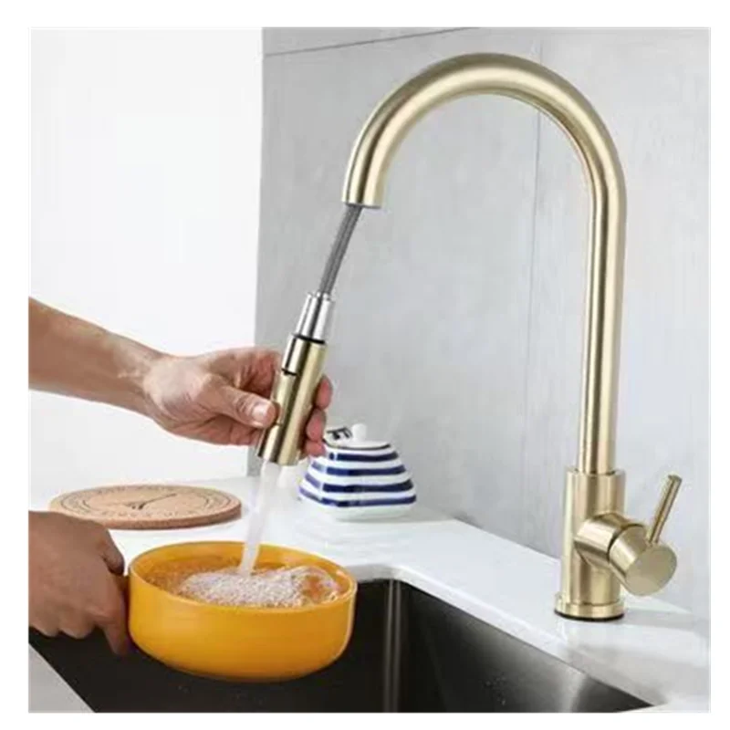 

Kitchen Faucet Pull Out Brushed Nickle Stainless Steel Black Kitchen Mixed Tap Kitchen Sink Tap