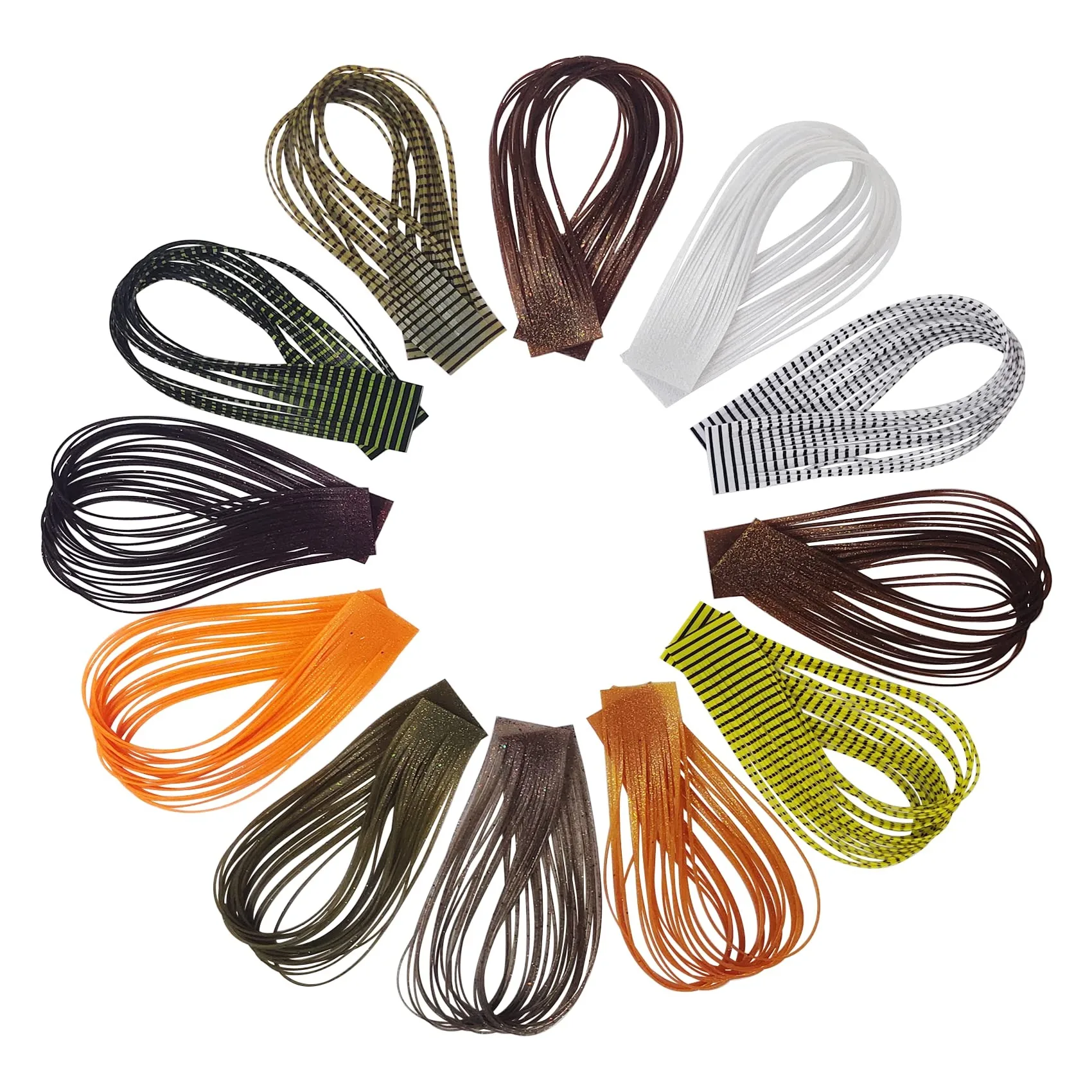 

24PCS Fly Tying Silicone Rubber Legs Silicone Skirts Fly Tying Lure Making Fly Tying Supplies Fly Tying Materials 12Colors