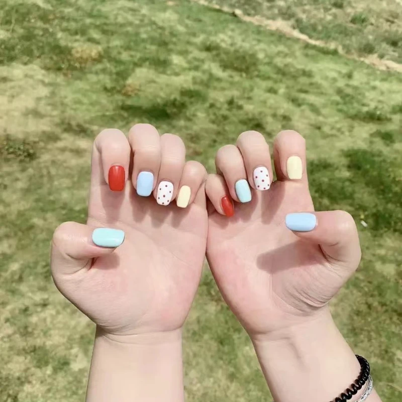 

20 наконечников, полуотвержденные гелевые полоски для ногтей, слайдеры, градиентный цветной клей, полностью водонепроницаемые, долговечные УФ-гелевые наклейки для ногтей