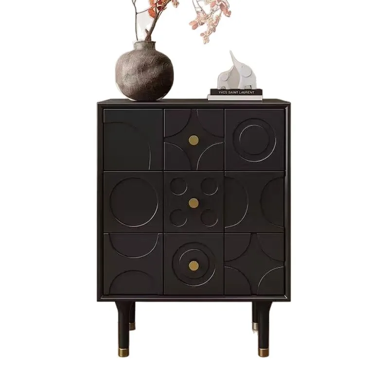 

Medieval, bedside table, all solid wood, creative, light luxury