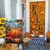 Pumpkin Fall Garden Flag Autumn Yard Flag Stained Glass Thanksgiving Outdoor Flag 12x18 Double Sided Small Harvest Flag for  llz