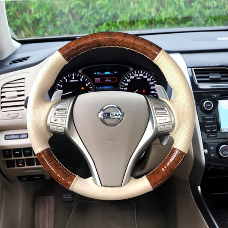 Cover Customized Leather Hand Stitched Steering Wheel Cover for Nissan Teana Murano Old Cedric Car Accessories