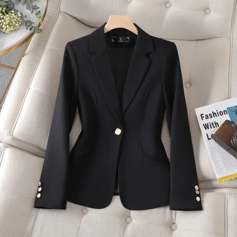 Cotton Women Suits Blazer 1 Piece Jacket Female Spring Office Lady Business Work Wear Fashion Girl Coat Formal Prom Dress