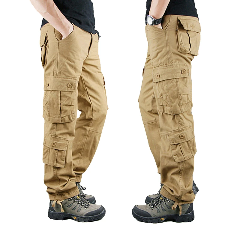 Spring Cargo Pants MenMilitary Casual Cotton Tactical Pants Male Autumn 8 Pockets Army Long Trousers Pantalon Homme Plus Size 44