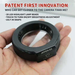 AIFEN D2 microscopio LED Ring Light Illuminator Lamp per microscopio Circle Light Industrial Microscope camera light source