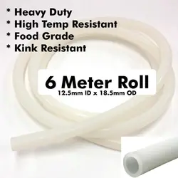 KegLand Heavy Duty Silicone Tube - 6m Roll (12.5mm ID x 18.5mm OD) Homebrew Beer Bar Tools Tube Hose