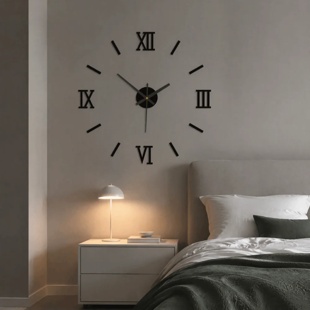 Acrylic DIY Wall Clock Frameless Design Adjustable Length Wall Clock Sticker 50cm Mirror Wall Clock Living Room Decor