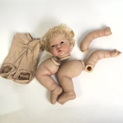 NPK 24inch Pickle Awake Girl Curly Blond Hair Paint Doll Kit Already Painted Doll Parts Lifelike Reborn Baby DIY Toys