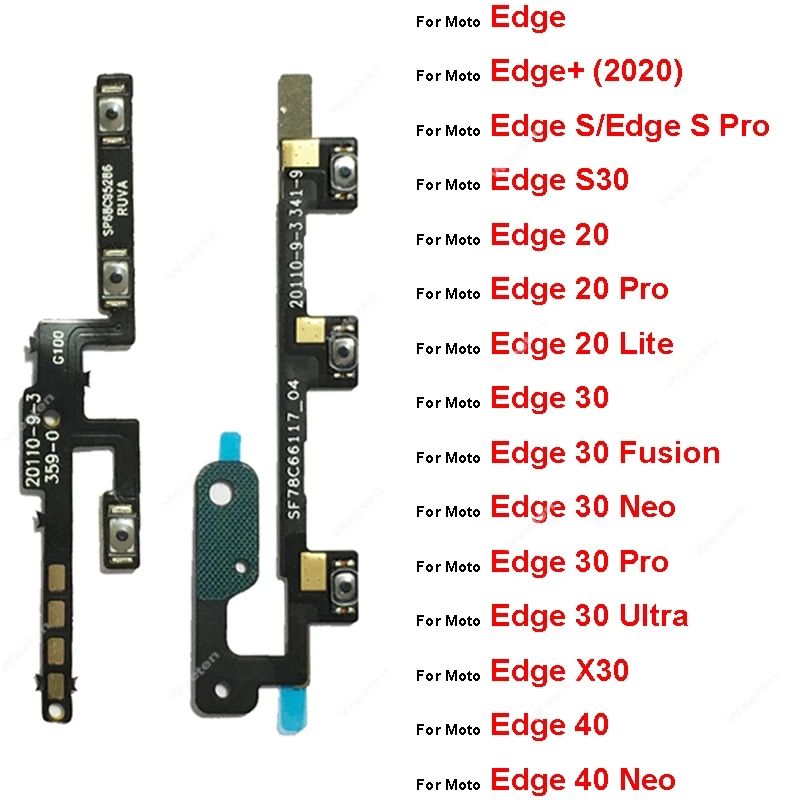 On OFF Power Volume Buttons Flex Cable For Motorola MOTO Edge S 20 S30 X30 40 Neo Fusion Lite Pro Ultra Power Volume Flex Ribbon