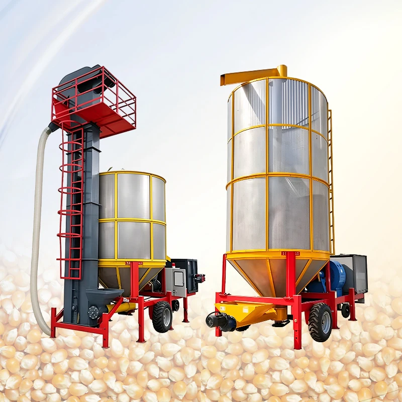 Stainless Steel Grain Dryer Machine Vertical Type With Control Panel For Wheat Corn Soybean Efficient Drying System