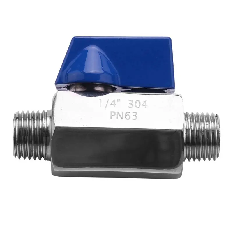 VEHO-3X Stainless Steel Ball Valve - 1/4 Inch NPT Thread Male Small Mini Ball Valve (1/4Inch Male&Male)