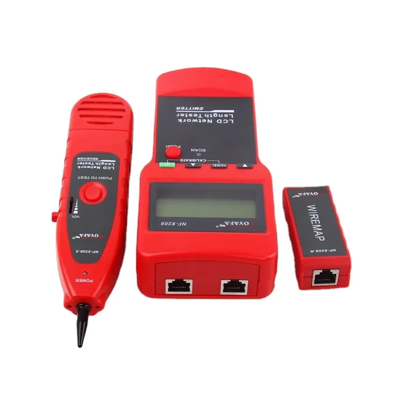 

NF-8208 LCD Display Network LAN Cable Tester Wire Tracker Tracer Measure Length RJ45 RJ11 Line Scanner