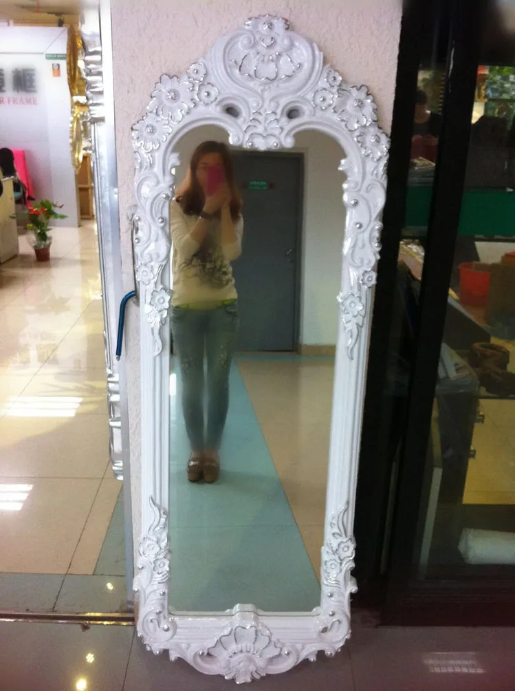 Miroir pleine longueur sculpté rétro européen et américain, magasin de vêtements, miroir ajusté pour tout le corps